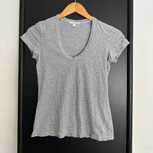 James Perse Heather Grey Cotton T-Shirt Size 1 (Made in USA)